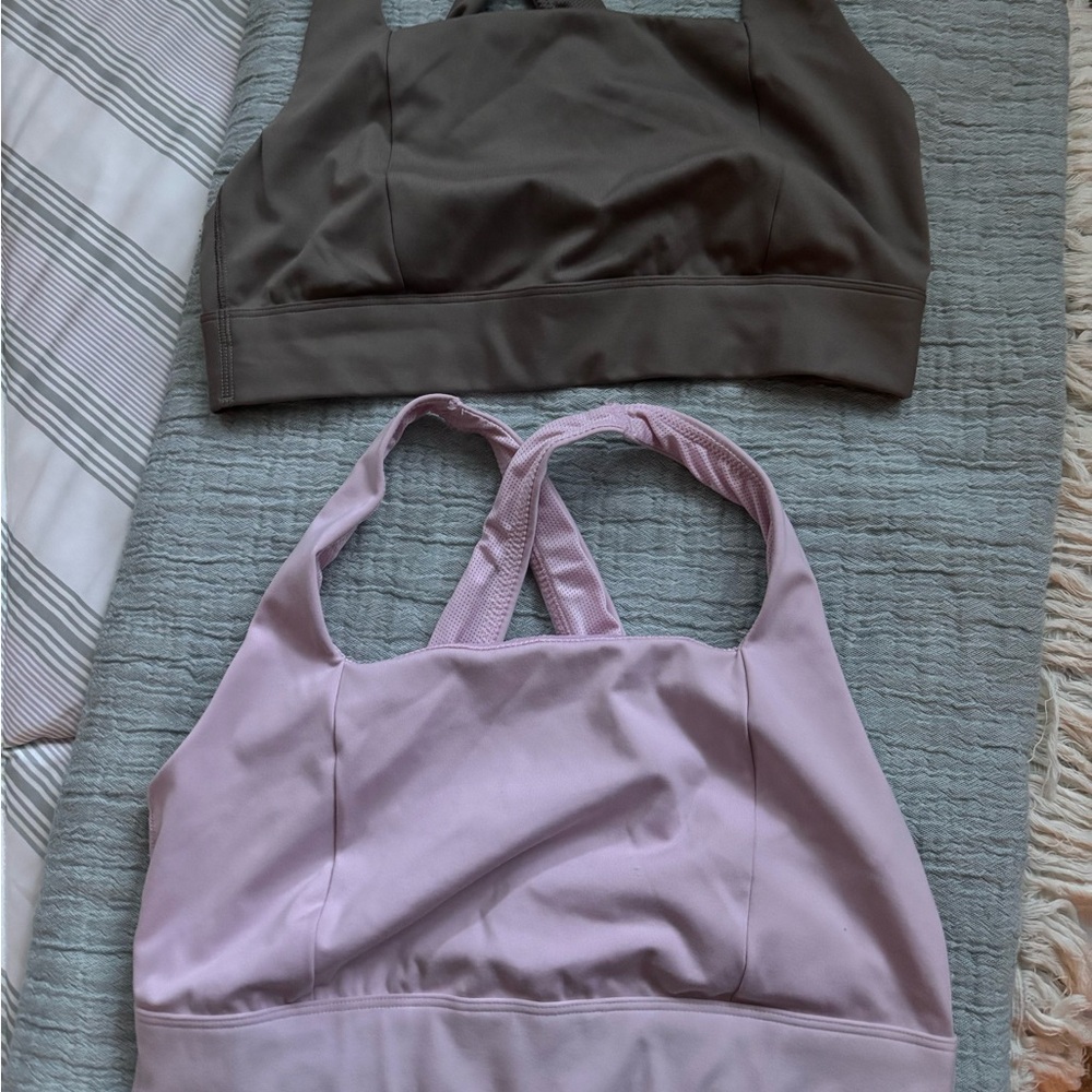 All In Motion Women's Taupe & Pink Sports Bras Size Large (Set)